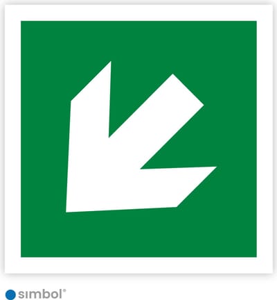 Simbol® - Sticker Pijl Schuin 45 graden - Formaat 5 x 5 cm.