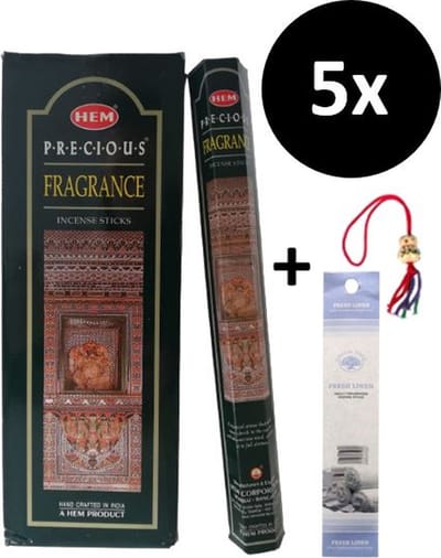 Wierook - Wierookstokjes - 5 Kokers - 100 Stokjes + 5 Mini Stokjes En 1 Gelukspoppetje - Geur Precious Fragrance