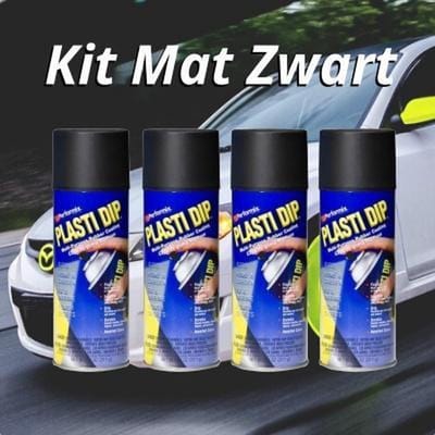 Plasti Dip Mat Zwart 4 x 325 ml – Afpelbare Rubbercoating – Velgen Coating – Vloeibaar Rubber – Bescherming & Styling