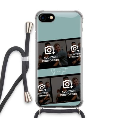 Gepersonaliseerd - Case Company® - Hoesje met koord geschikt voor iPhone SE 2020 hoesje met Koord - Filmrol N°2 - Telefoonhoesje met Zwart Koord - Extra Bescherming aan alle Kanten en Over de Schermrand