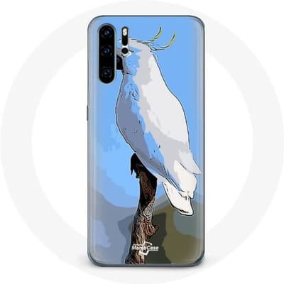 Coque pour Huawei P30 Cacatoès Perroquets blanc Oiseaux
