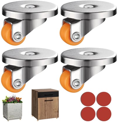 JHUBERS- Meubelwielen 360° Beweeglijk - Zelfklevend - Set van 4 - Antislip - Geschikt voor Kleine Meubels - Eenvoudige Installatie - Meubelrollen