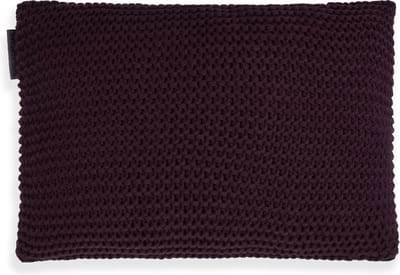 Knit Factory Vinz Sierkussen - Rechthoekig kussen - Kussen woonkamer - Bank kussen - Decoratie kussen - Aubergine - 60x40 cm - Kussenhoes inclusief kussenvulling