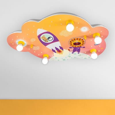 Elobra Plafondlamp afbeelding wolk Escape, oranje