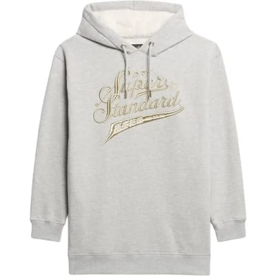 Superdry - Luxe jurk met capuchon en metallic logo - Dames - Jurken