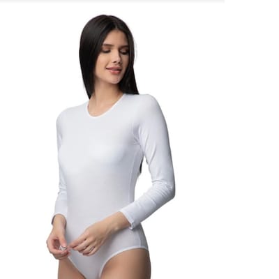 Bodysuit Met Lange Mouwen Voor Dames-Ondergoed Dames-Zwart-M