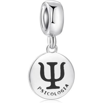 Pendentifs Symboles Psychologie Perles Charmes en Argent Sterling 925 Pour la Fabrication de Bijoux Compatibles avec les Bracelets à Charms de Créateur Originaux Psicologia white