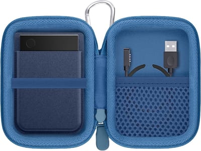 Hardcase voor PLAUD Note IA Dictation Device - Beschermende Tas voor Transport en Opslag, Geschikt voor Audio Recorder met Clip, Carabiner en Pouch, Blauw, Telefoonhoesje, Duurzaam en Lichtgewicht