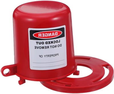 Industriële Klepvergrendeling - Veiligheidsvergrendeling - Werkplekveiligheid - Hittebestendig Materiaal - 13.5 x 12 x 11.3 cm - Rood