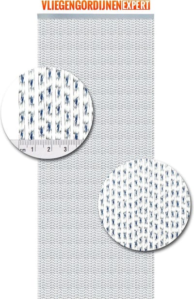 Vliegengordijnenexpert Lucca - Vliegengordijn - 92x210 cm - Transparant met Blauw