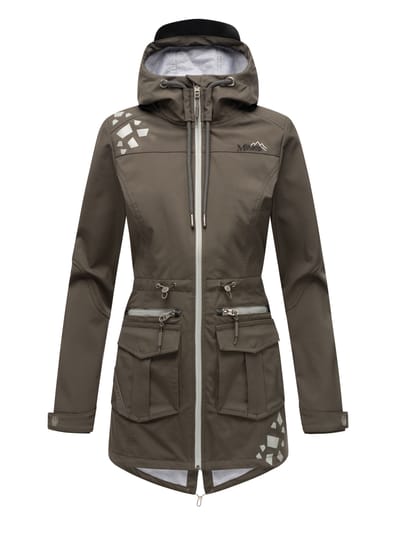 Marikoo dames softshelljas – Ulissaa met capuchon & reflecterende details