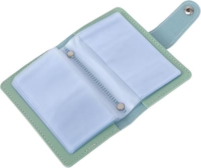 Kaarthouder Dames en Heren met 24 Vakken – Zacht Leer Creditcardhouder en ID-organizer, Groen 11x7,5 cm