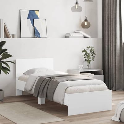 Houten Bedrame met Hoofdbord 90x200cm - Bed voor Slaapkamer