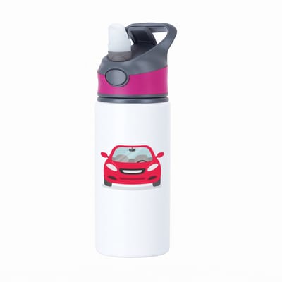 Hacebo® - Auto's waterfles met rietje roze - Auto - Autoliefhebbers - autosport - motorsport - water fles - 650ML