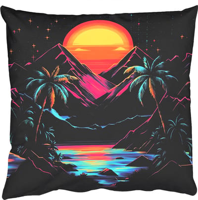 Sierkussens - Kussentjes Woonkamer - 50x50 cm - Palmbomen - Neonbergen - Sterrenhemel - Zon