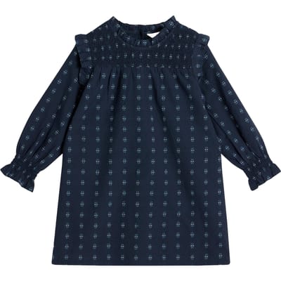 White Stuff Camille Dobby Frill Dress Dark Navy Größe: 5-6 | Kleider Outlet | Unisex | Blau