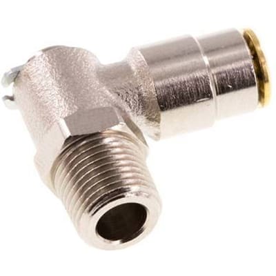 4mm x R1/8'' 90 graden L-verbinding Messing Insteekfitting Buitendraad DraaibaarHoge Druk NBR