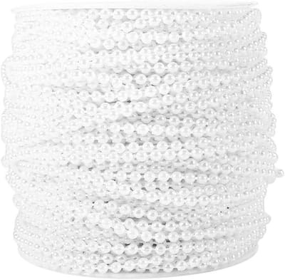 50 meter parelsnoer met 3 mm vislijn voor kralenketting bruiloftsdecoratie (wit)