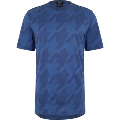 Boss Heren C-Thompson Houndstooth Regular T-shirt (Marine Marl)