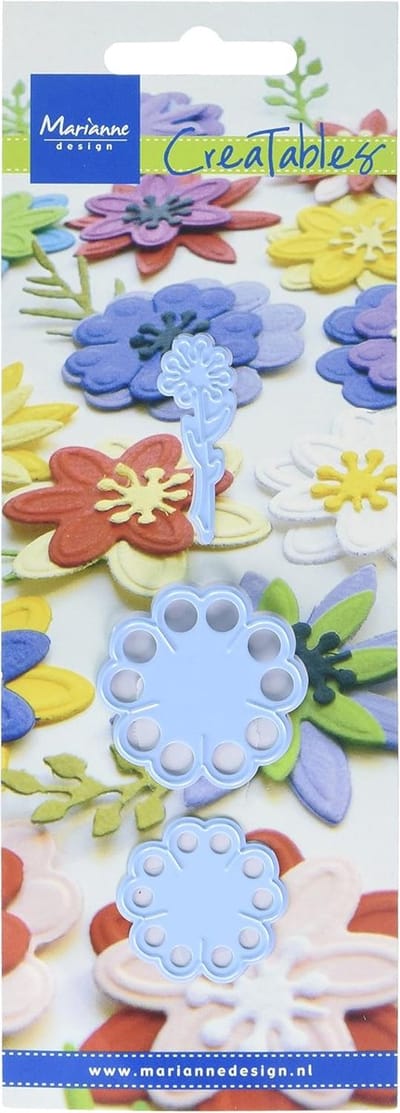 Papier Snijmal - Creatieve Stans - Kaarten Maken - Twee Bloem Maten - 3cm 4cm - Zilver