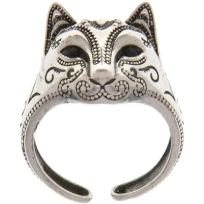 Buyee   Bague en Cuivre pour Doigt Annulaire Mignon Renard Bague Ouverte Femmes Mode Animal Bijoux Fins Cercle Cadeau resizable gray