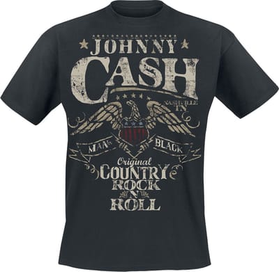 Johnny Cash Original Country Rock n Roll Heren T-shirt - zwart - S