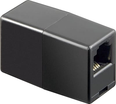 RJ11 - RJ11 telefoon koppelstuk / zwart