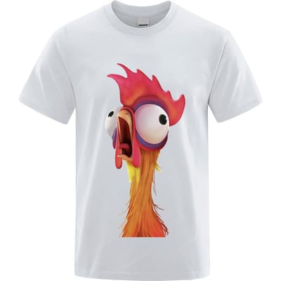 Grappige Kip T-shirts Cartoon Anime 3D Print Mannen Vrouwen Mode Oversized Katoenen T-shirt T-shirts Tops Kleding S white