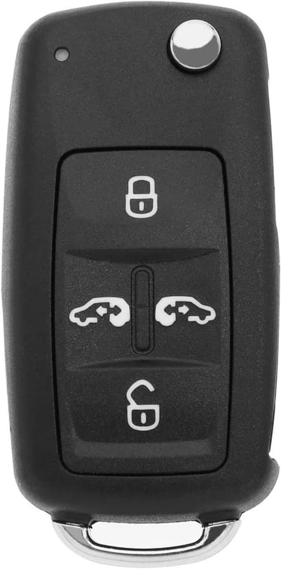 Ronte - Afstandsbediening Sleutel Shell Vervanging voor VW Transporter T5, Transporter T6, Sharan en Seat Alhambra - Knoppen Auto Sleutelhanger Case met 2 Gratis Batterijen
