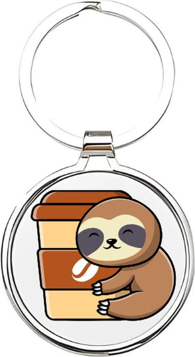 Akyol - luiaard Sleutelhanger - Luiaard - dierenliefhebbers - sloth - zoogdier - dieren - koffie - koffiedrinkers - slapen - dierentuin - safari - schattige sleutelhanger - slaapkop - sleutelhanger voor dierenliefhebbers - boomdieren - 4 x 7,5 CM