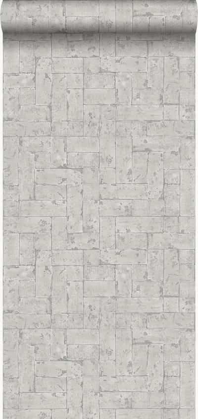 Origin Wallcoverings behang bakstenen lichtgrijs - 347570 - 53 cm x 10,05 m