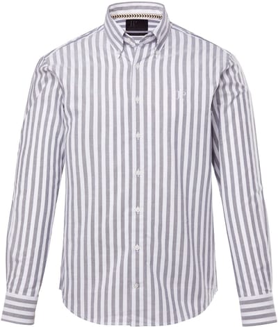 JP 1880 - Heren - Oxford-overhemd lange mouwen buttondown-kraag Modern-Fit - Donkermarine - Maat 8XL