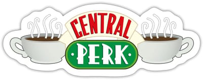 Friends Central Perk Logo Sticker maat S (10 x 10 cm)