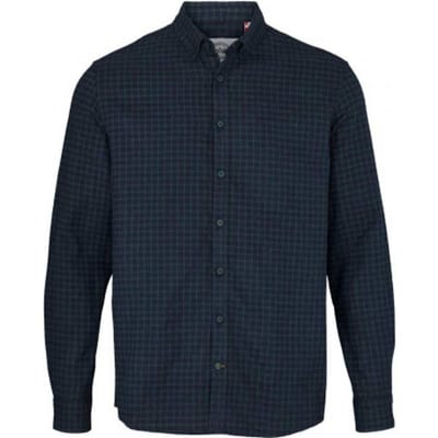 Kronstadt Johan flannel simple check shirt ks3463 navy/bottle green