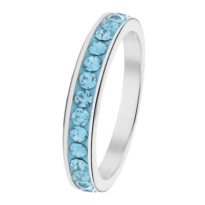 Lucardi Meisjes Kinder ring met plating - Rond - Kristal - Cadeau - Staal - Zilverkleurig