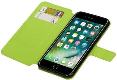 Cross Pattern TPU Bookstyle Hoesje - Wallet Case Telefoonhoesje - Geschikt voor iPhone 7 Plus / 8 Plus Groen