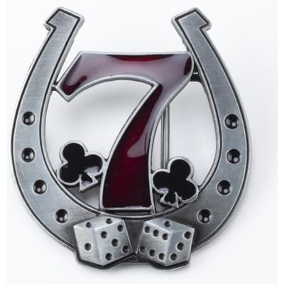 Paardrijriemgesp Paardenreeks Eenvoudig Metalen Gladde Gesp Nummer 7 Pruimpatroon Oorsprong Dobbelsteen Logo gray