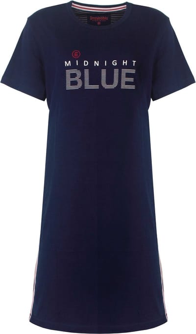 Irresistible Dames Nachthemd - Slaapkleedje - Navy Blauw - Maat L
