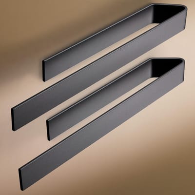Handdoekhouder zonder boren, dubbelpak, handdoekstang om te plakken voor badkamer en keuken, handdoekring, wandhouder zelfklevend voor handdoeken, 40 cm, modern design, mat zwart