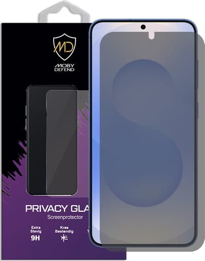 MobyDefend Screenprotector - Geschikt voor Samsung Galaxy S25 Plus (S25+) - HD Privacy Glass Screensaver