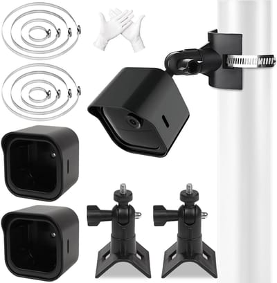 Camera Beschermhoes - Bevestigingsset Beveiliging - Buitenbeveiliging - 360 Graden Verstelbaar - 2 stuks - Zwart