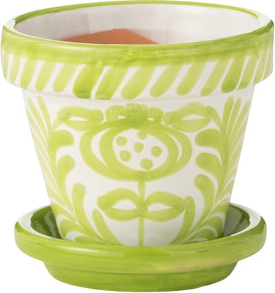 J-Line bloempot Granada Handmade + Painted - keramiek - groen - extra small - Ø 17 cm