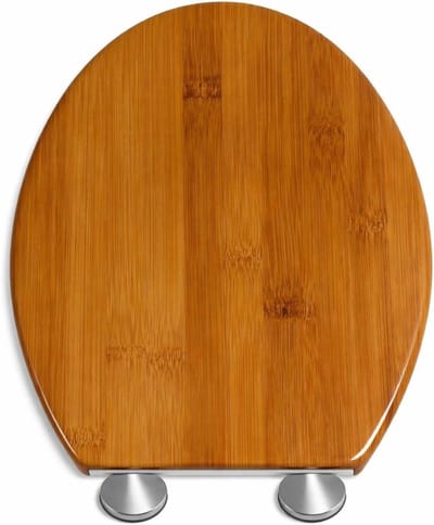Toiletdeksel - Toiletzitting Duroplast - Hygiënisch en Stil - Soft-close mechanisme - 43.7 cm diep - Wit met houtlook