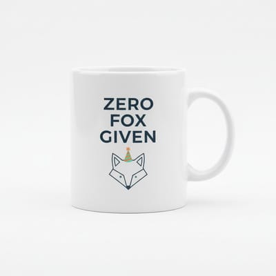 Zero Fox Given Grappige Mok – Minimalistisch Vos Design Koffiemok – 330 ml Keramische Mok