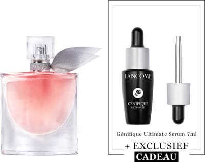 Lancôme La Vie est Belle Parfum voor Dames + Cadeau - La Vie est Belle Eau de Parfum 50ml & Cadeau: Génifique Ultimate Serum 7ml - Navulbare Bloemige & Fruitige Damesparfum & Anti-Aging Serum - Moisturizer voor alle Huidtypes - Total 57ml