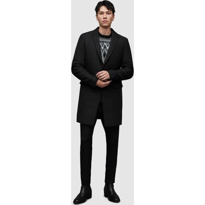 AllSaints Barnard Coat Cinder Black Größe: 34 | Einreihige Mäntel Outlet | Herren | Schwarz