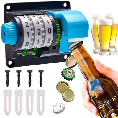 BRENZOOS- Flesopener Wandmontage - Bierflesopener - Blikopener - Nauwkeurige Cijferregistratie - Cadeau voor Mannen - Voor Bar/Keuken - Bieropener