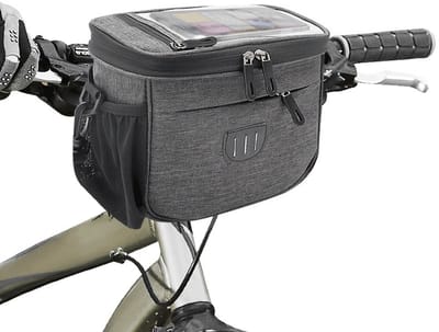 Stuurtas Fiets Afneembaar - Fietstas - Fiets Frame Tas - Waterdicht - Met Rits - Fietsaccessoires - Schouderta - Opberging - Fietsframe Opbergtas - Frametas Racefiets - Geschikt Voor De Meeste Fietsen - Grijs