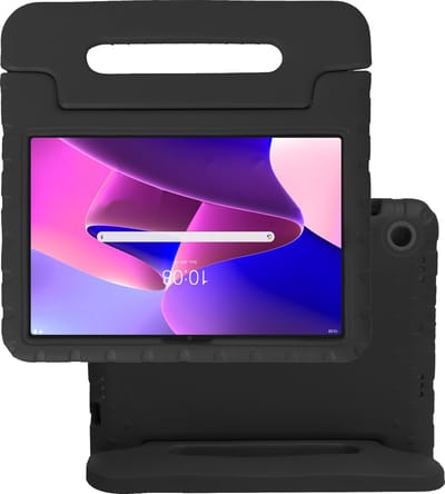 Hoes - Geschikt voor Lenovo Tab M10 Plus (3e / 3rd Generatie) - Kinderhoes Shockproof Bumper - Kidsproof Case - Tablet Hoesje - Kinder Hoes Cover - Zwart