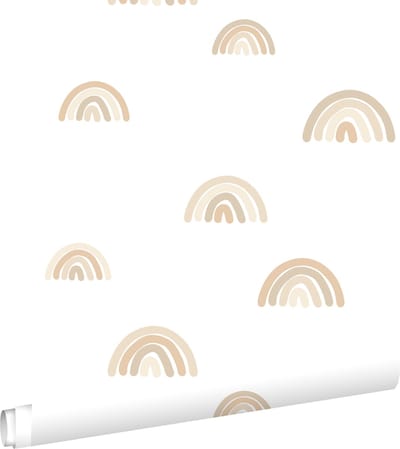 ESTAhome behang regenboogjes beige en wit - 53 cm x 10.05 m - 139684